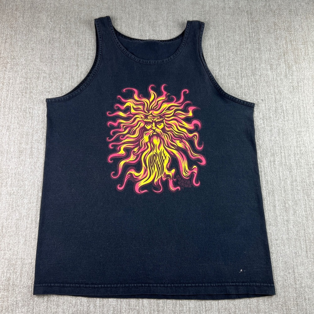 Santa Cruz Tank Top Mens Large Black Jason Jessee Sun God Skate Streetwear Y2K